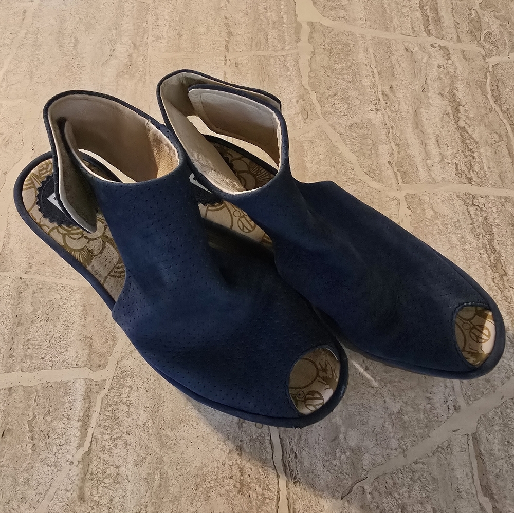 Fly London Blue Open-Toe Sandals